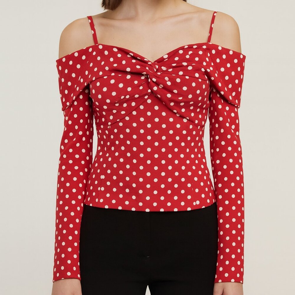 NWT Anouki Polka Dot‎ Blouse 2